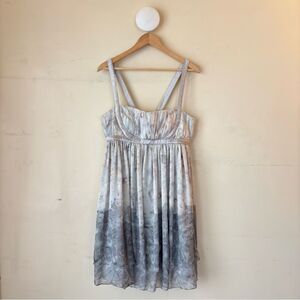 Marchesa Notte Floral Silk Babydoll Milkmaid Dress Size 12